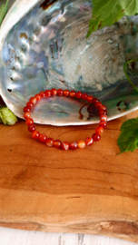 Carneool  (kogel)armband 6mm
