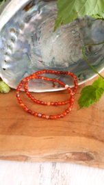 Carneool  (kogel)armband 4mm