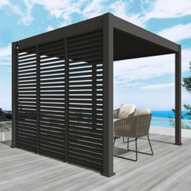 horizontaal louvrescherm 93cm voor pergola 3m antraciet