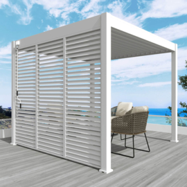 horizontaal louvrescherm 93cm voor pergola 3m wit