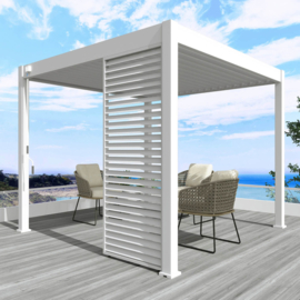 horizontaal louvrescherm 93cm voor pergola 3m wit