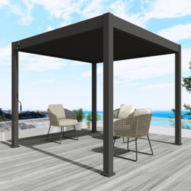 Pergola 4x3.6m met lamellen antraciet