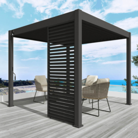 horizontaal louvrescherm 93cm voor pergola 3m antraciet