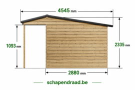 Abri pour moutons 300 × 292 cm – hauteur au faîtage 272 cm