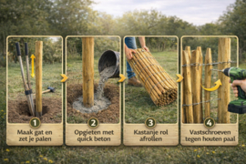 Hazelaar hekwerk op rol  100 cm – 5 m