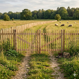 Duurzame Franse Kastanjehouten Dubbele Poort – 3.60m x 1.2m