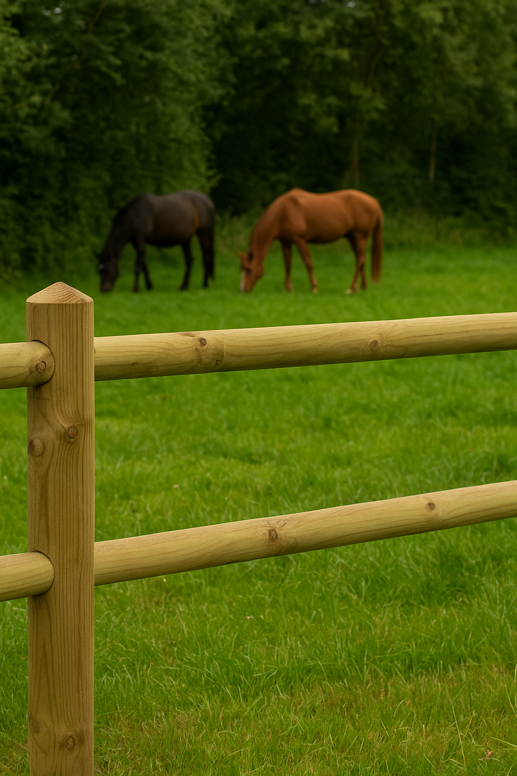 Ronde Weidepaal met 2 gaten – 200 cm x Ø14 cm