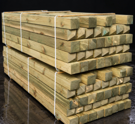 Poteau intermédiaire en bois carré – 120 × 120 mm × 2,00 m – pour 2 traverses