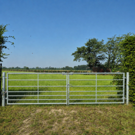Double portail métallique de prairie galvanisé 7 barres | Robuste & durable