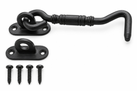 Zwarte windhaak 150 mm – RVS gepoedercoat