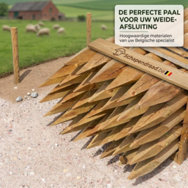 Gepunte Weidepalen - Geïmpregneerd Grenen (Rondkolven) - Duurzame Kwaliteit