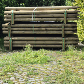 Geïmpregneerde Weidepalen Ø 10 cm – Lengte 200 cm – Rondgefreesd