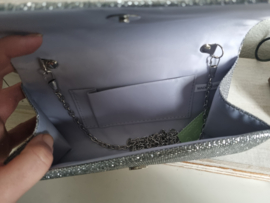 Kerst Clutch Zilver Glitter
