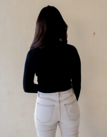 Black Pullover- Top Rib