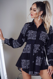 Black Print Blouse/Dress