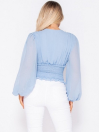 Poederblauwe Gypsy Top