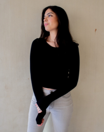 Black Pullover- Top Rib