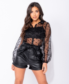 Black Leatherlook Shorts