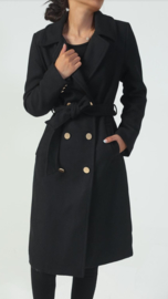 Schwarzer Trenchcoat "Militär Stil"