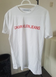 Witte Calvin Klein T-Shirt metTekst