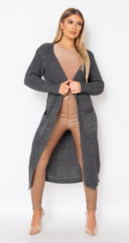 Long Cardigan "Charcoal"