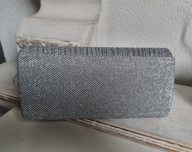 Kerst Clutch Zilver Glitter