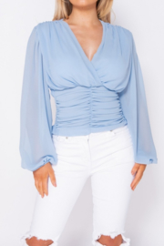 Poederblauwe Gypsy Top