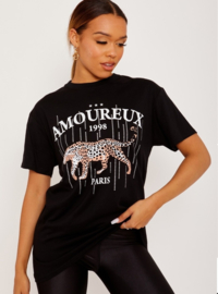 T-shirt "Amoureaux" Zwart