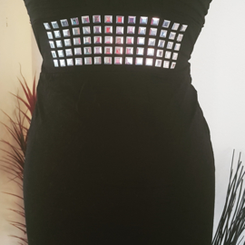 Kleid ´Studs` (weiß & Schwarz)