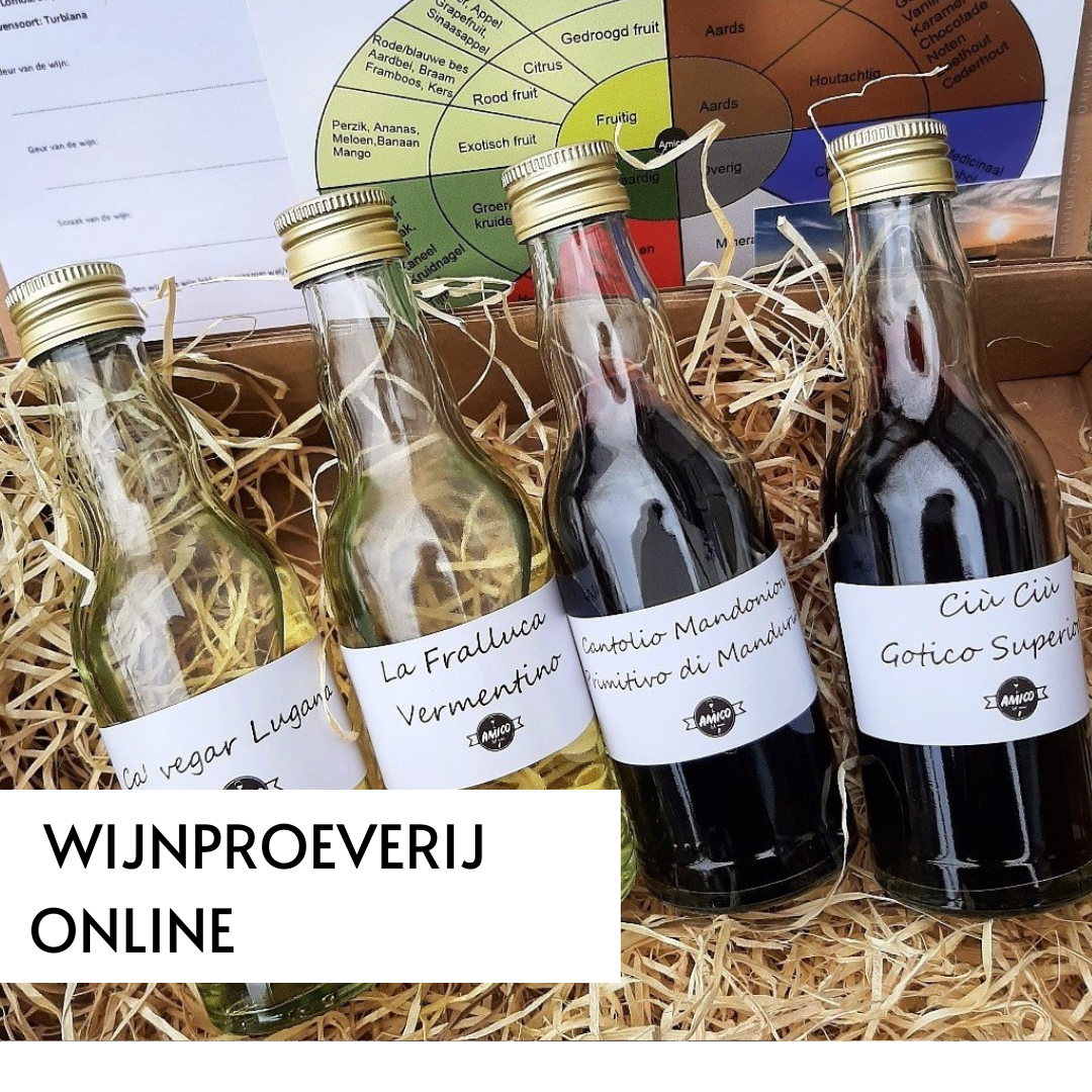 Wijnproeverij online voor groepen vanaf 8 personen