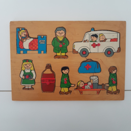 Simplex vintage houten knopjespuzzel