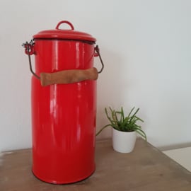 Vintage emaille melkbus - rood