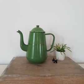 Vintage emaille koffiepot - resedagroen