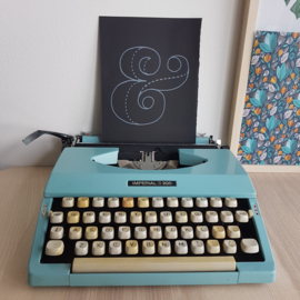 Vintage typemachine Imperial 200 - Blauw