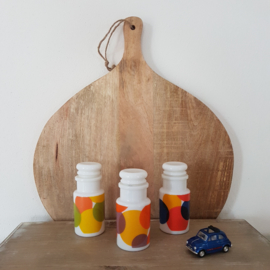 Vintage opaline kruidenpotjes - funky set van 3