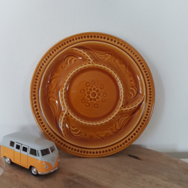Vintage fonduebord - okerbruin