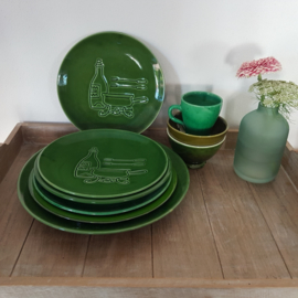 Groene mix & match servies set