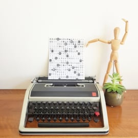 Vintage  typemachine Olivetti Lettera DL - zwart grijs