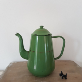 Vintage emaille koffiepot - resedagroen