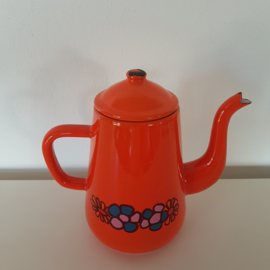 Vintage emaille oranje koffiepot - Brabantia