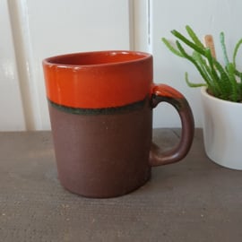 Groovy seventies beker oranje/bruin