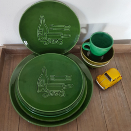 Groene mix & match servies set