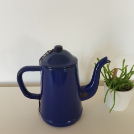 Vintage emaille kobaltblauwe koffiepot - Bluetiful