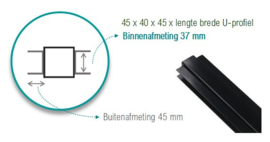 "Professionele Zwarte Eindpaal 280 cm – U-profiel 220 cm | Corrosiebestendig & Stevig"