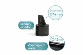 Einddop bovenbuis Ø42 mm – Zwart