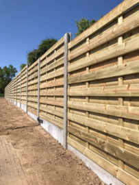 "Stevig Houten Scherm 2m x 1.8m – Inclusief T-lat, Past in Betonpalen"