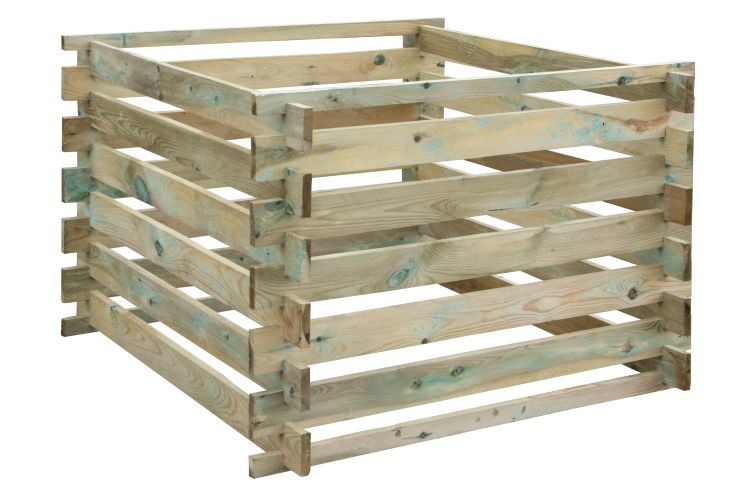 Compostbak in Geïmpregneerd Grenenhout – 1000 x 1000 x 683 mm