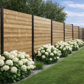 Premium betonplaat 200 x 40 -Geplaatst tussen betonpalen