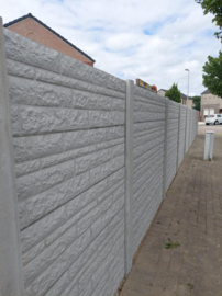 DUBBEL STRUCTUUR BETONPLAAT FELIZ  grijs 184X36X3.6