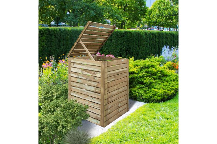 Compostbak in Geïmpregneerd Grenenhout – 800 x 800 x 1030 mm